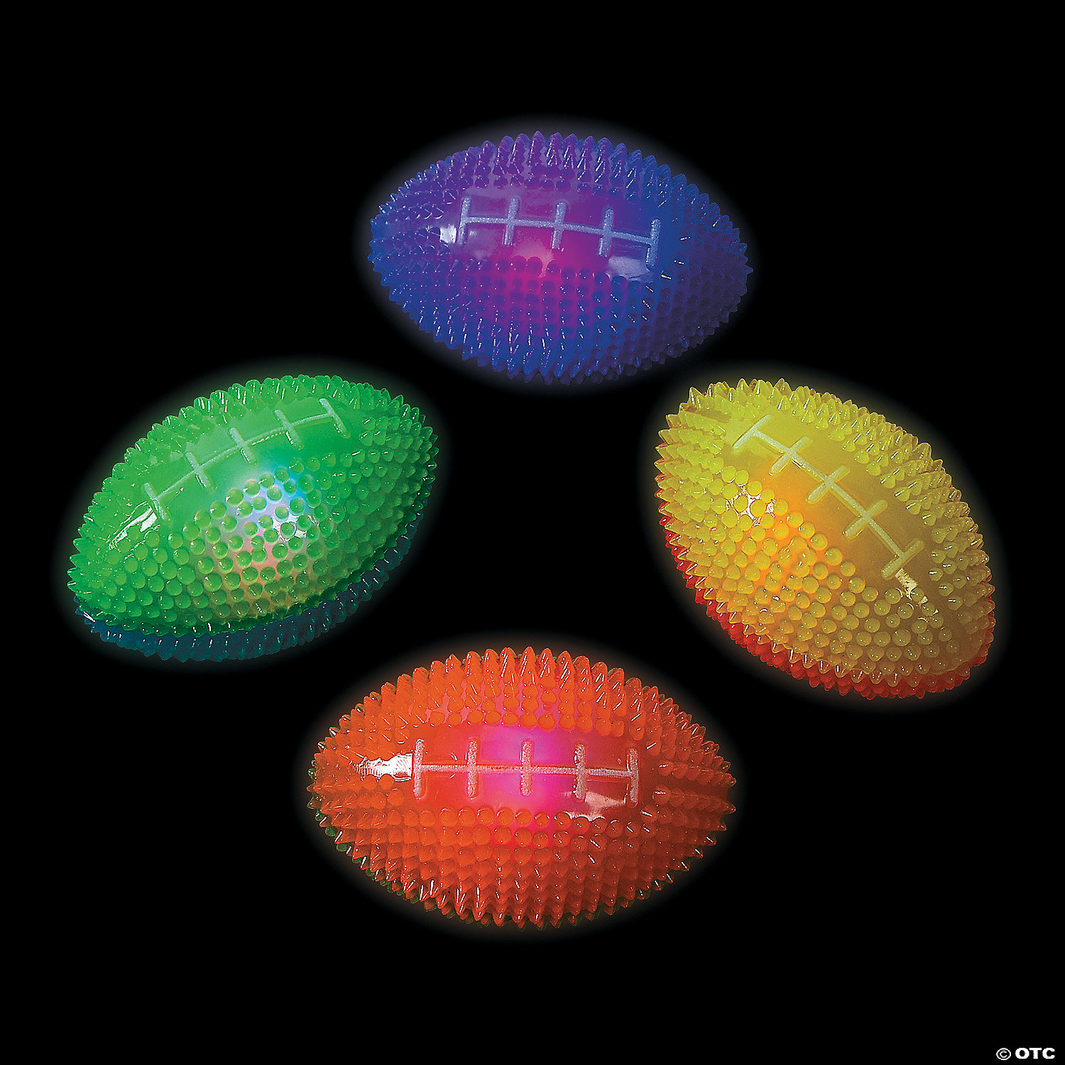Light-UP Spike Footballs - 12Pk