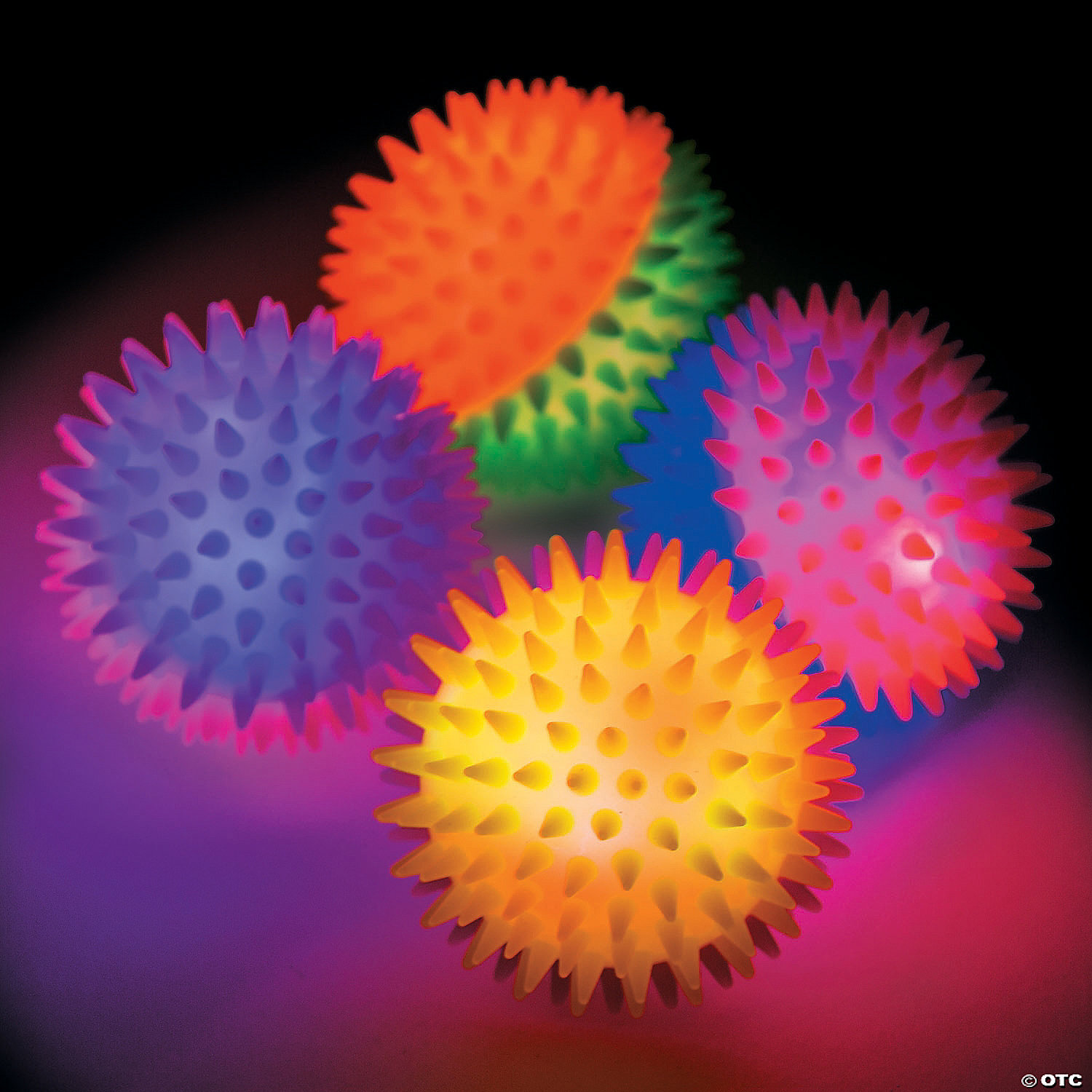 Light-Up Two Tone Bouncing Balls - 12Pk