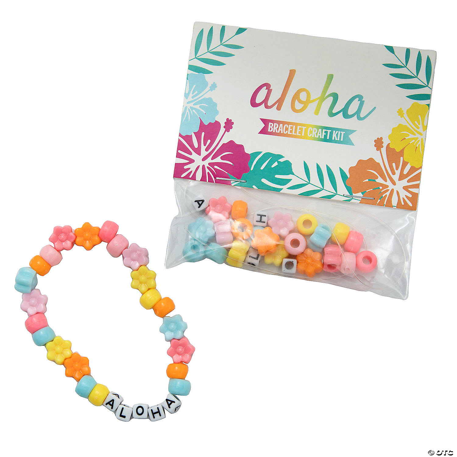 Luau Aloha Beaded Bracelet Craft Kit-12Pk