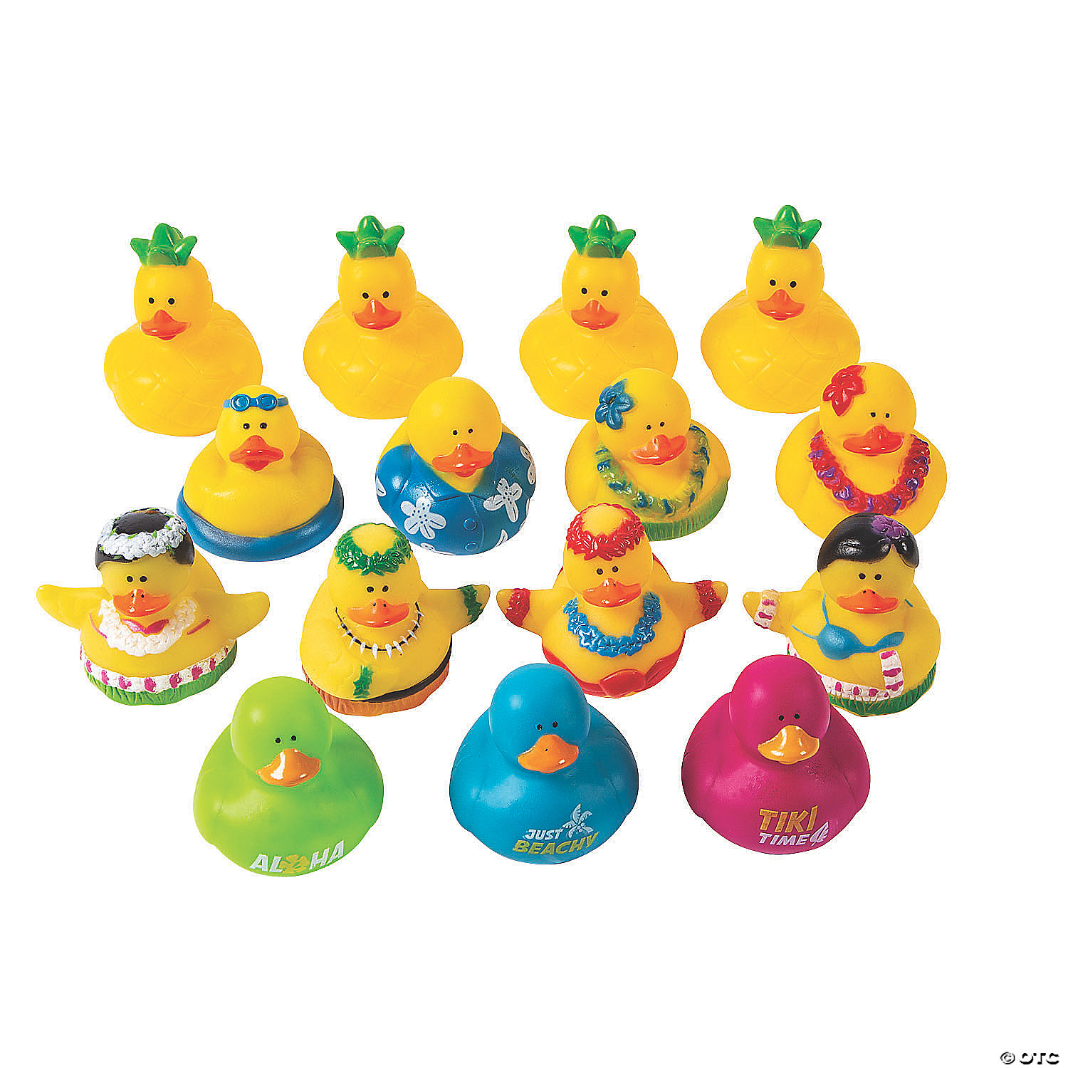 Luau Rubber Duckies Assortment - 48Pk