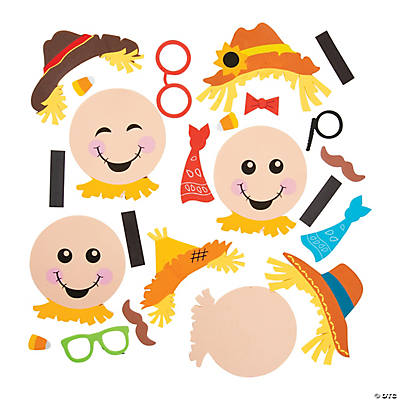 Foam Scarecrow Head Magnet Craft Kit - 12Pk