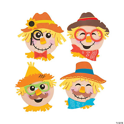 Foam Scarecrow Head Magnet Craft Kit - 12Pk