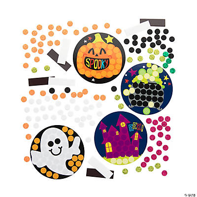Halloween Glitter Mosaic Craft Kit-12Pk