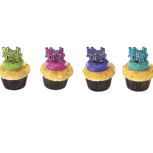 Mardi Gras Cupcake Picks 8pk