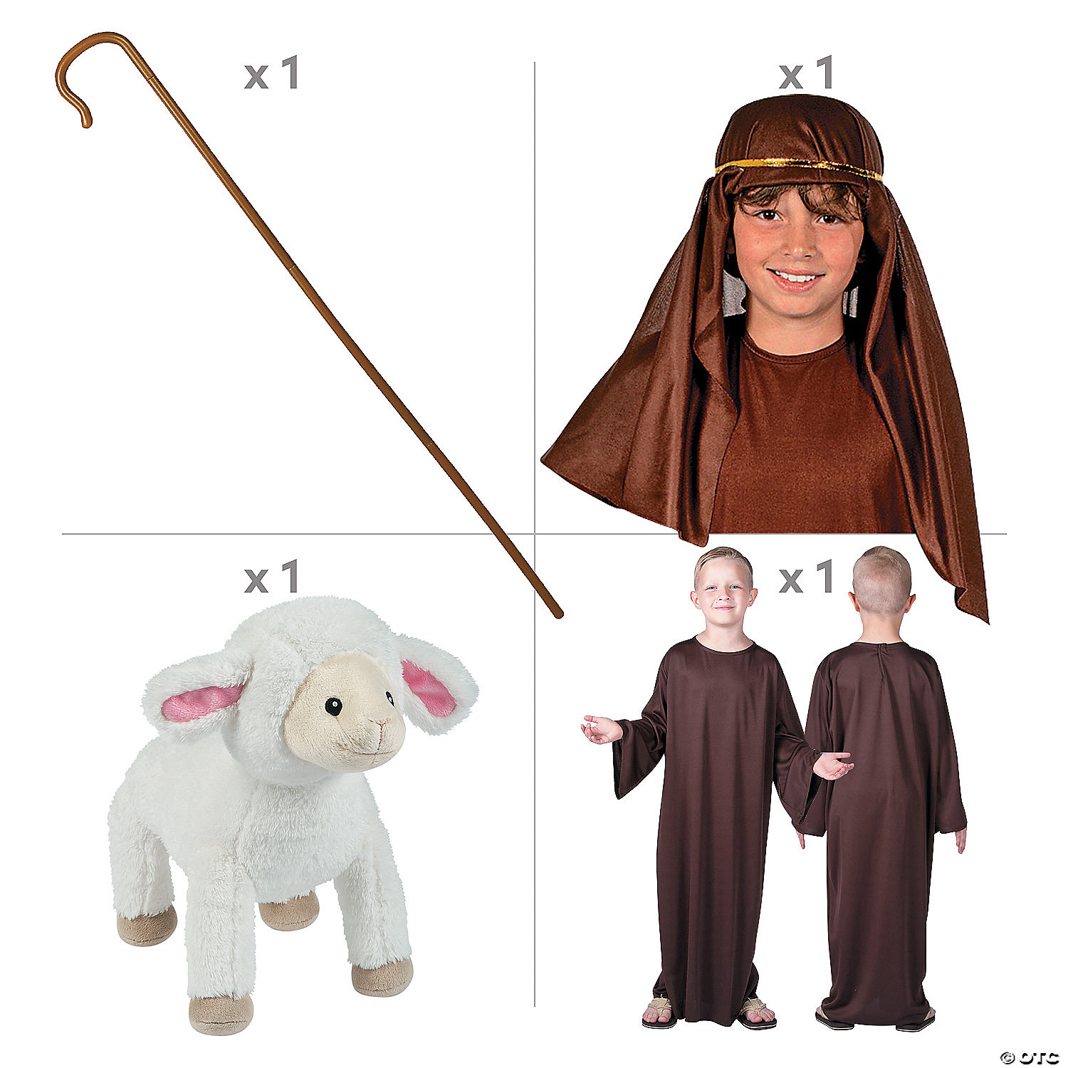 Kids Shepherd Costume Kit Small/Medium-4Pk