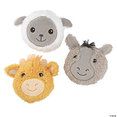 Round Plush Nativity Animals-12Pk