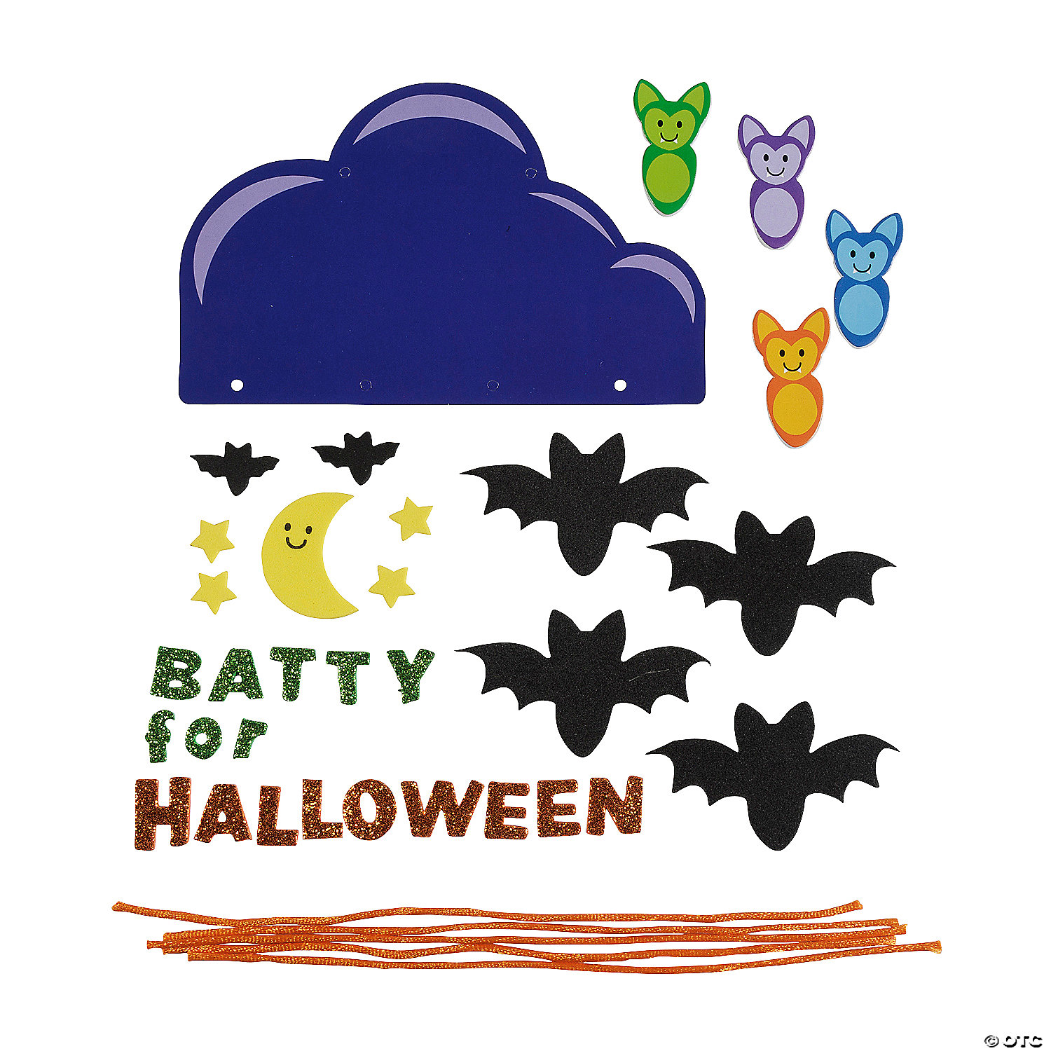 Colourful Bats Halloween Mobile Craft Kits 12 Pack