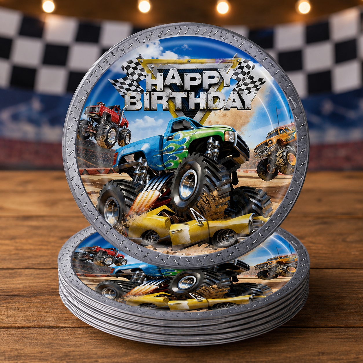 Monster Truck Dinner Plates - 10 Pack