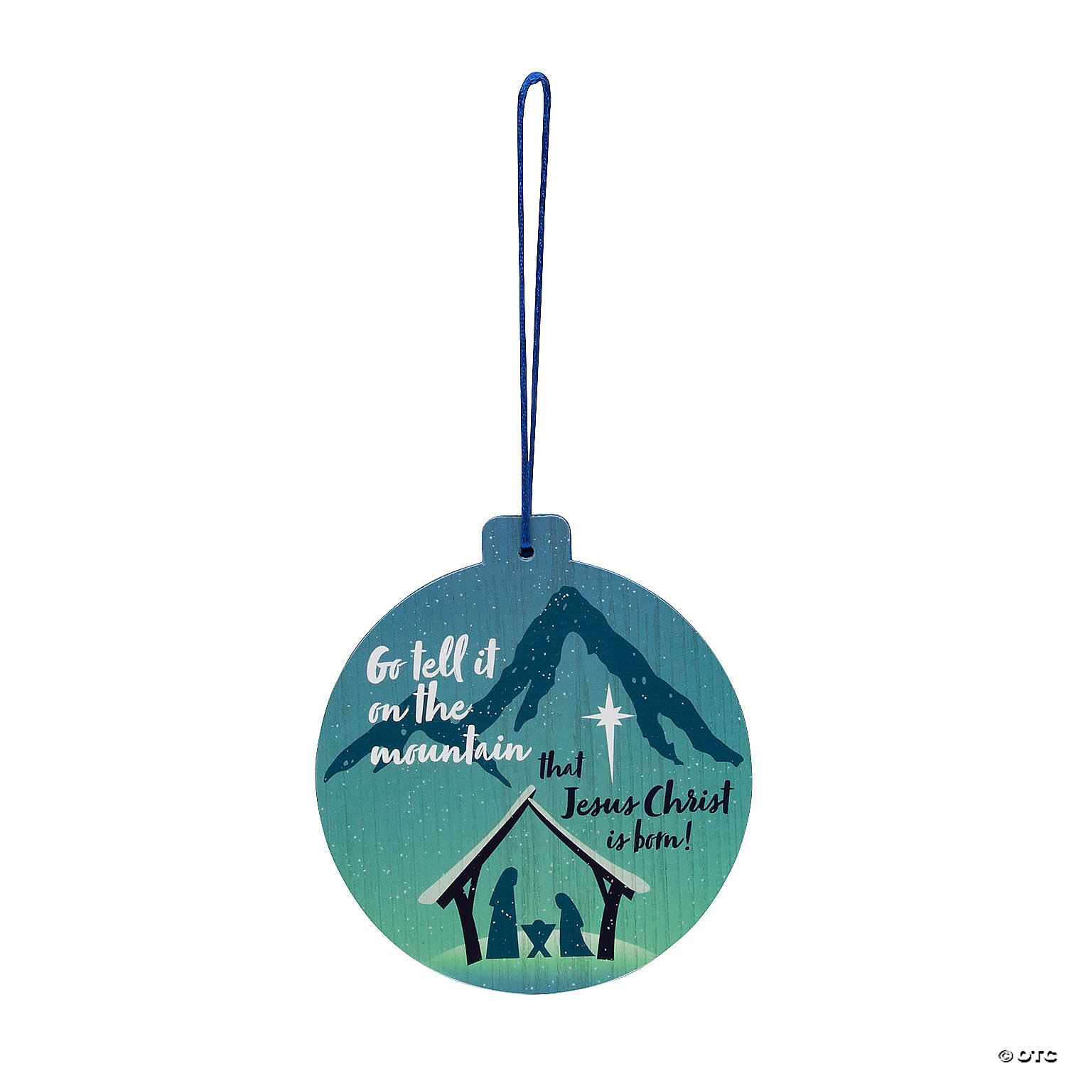 Religious Go Tell it on the Mountain Wood Ornaments-12PK