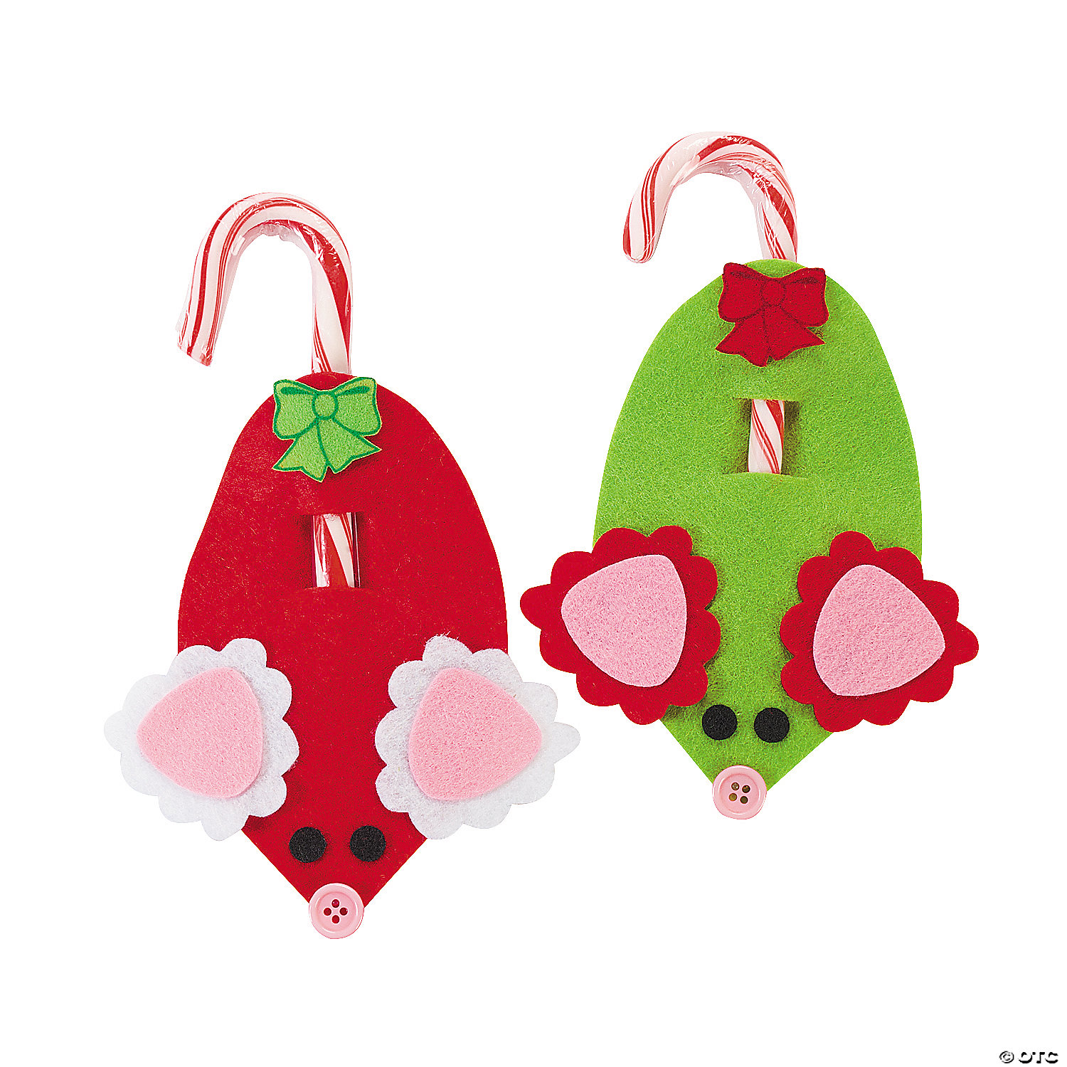 Mouse Felt Candy Cane Craft Kit for 24 Kids