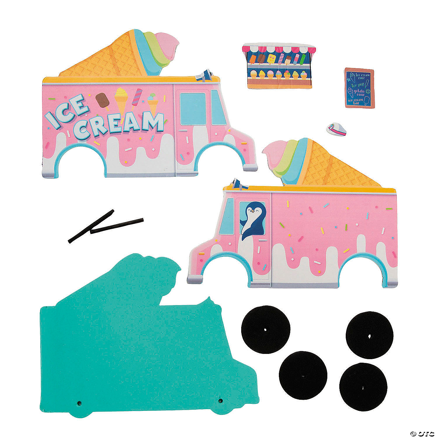 Moveable Ice Cream Truck Craft Kit-12Pk