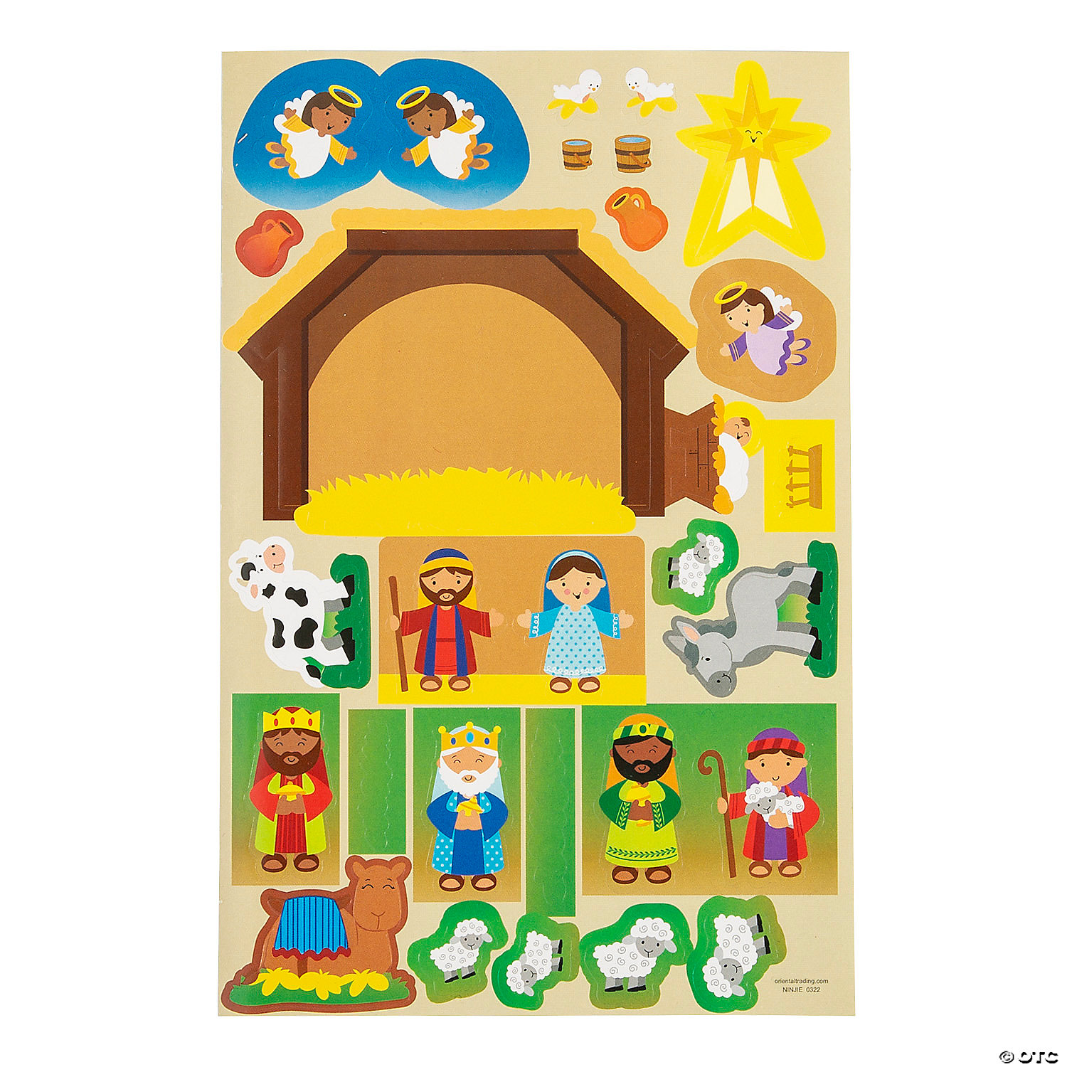 Nativity Big Door Hanger Sticker Craft - 12 Kits