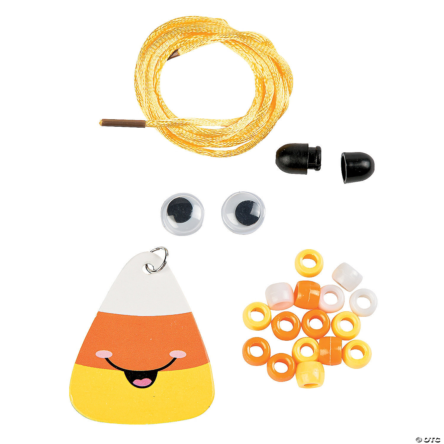Smile Face Candy Corn Beaded Necklace Craft Kit-12 Pack