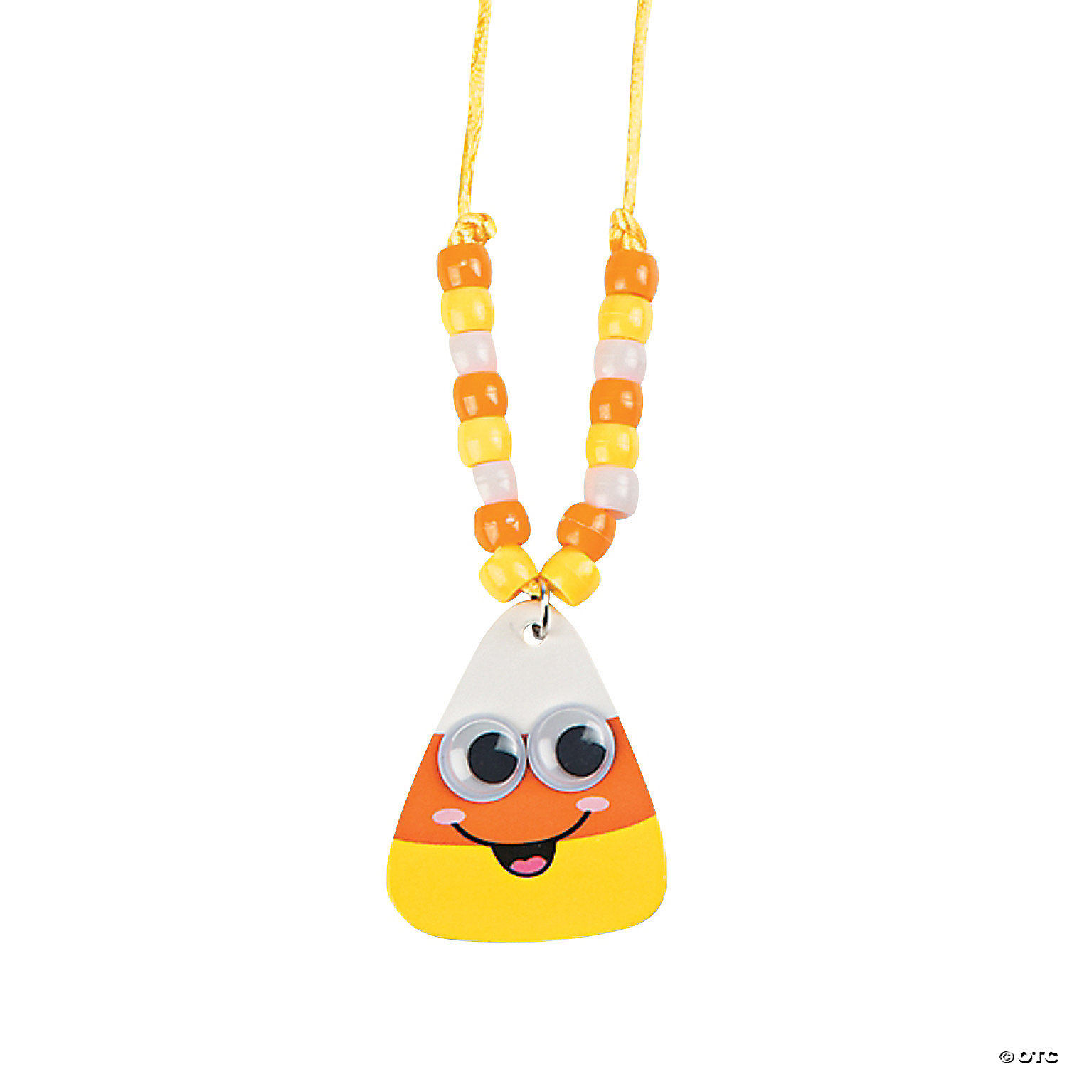Smile Face Candy Corn Beaded Necklace Craft Kit-12 Pack