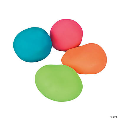 Neon Fidget Bounce and Stretch Balls - 12 PK