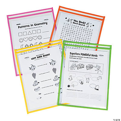 Bright Dry Erase Sleeves - 12 Pk
