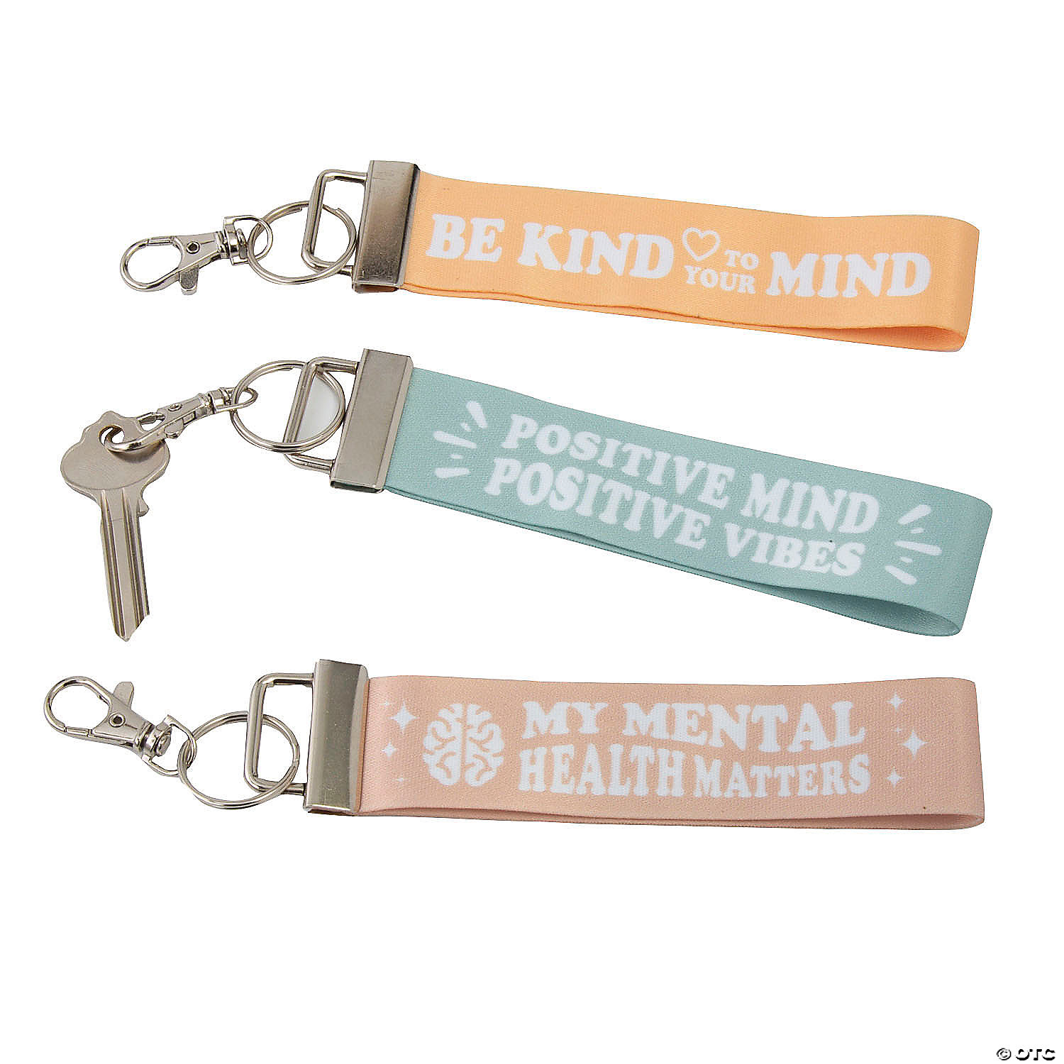 Mental Health Positive Vibes Keychains - 12 Pack