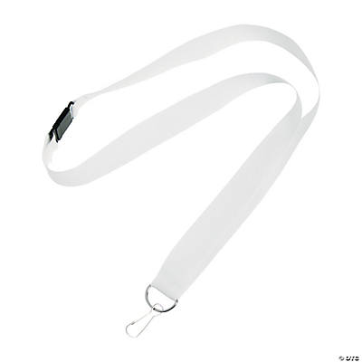 Specialty Nylon White Lanyards 12 Pk