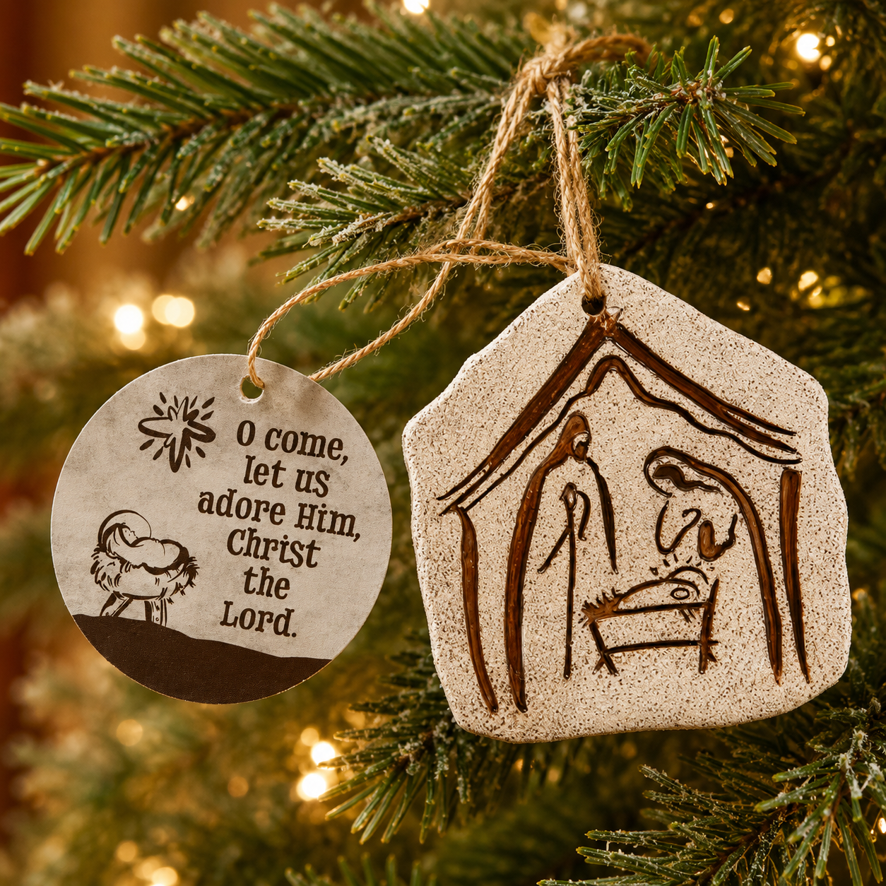 Nativity Ornaments with Card - 12 Pack