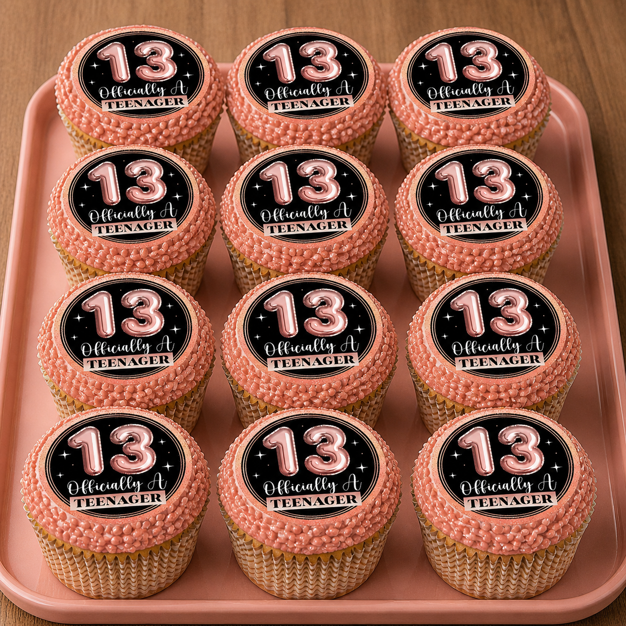 13th Birthday Cupcake Icing Toppers 12pk