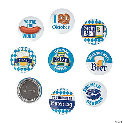 Oktoberfest Pinback Party Buttons - 24 Pack