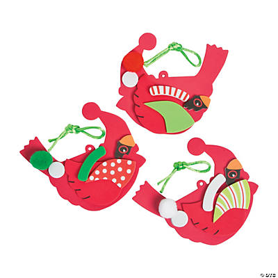 Christmas Cardinal Ornament Craft Kit - 12 Pack