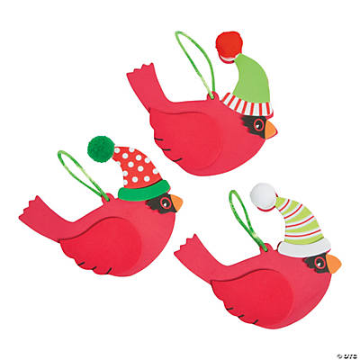 Christmas Cardinal Ornament Craft Kit - 12 Pack
