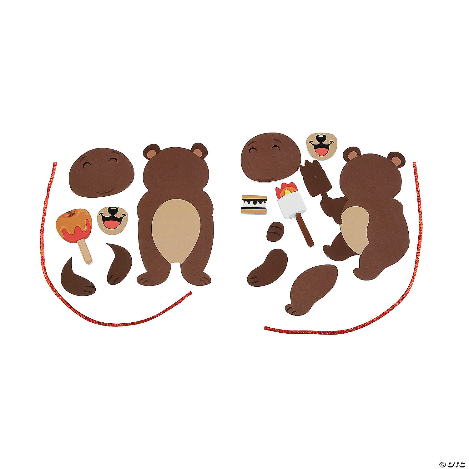 Bears Eating Fall Foods Ornament Craft Kit-12Pk