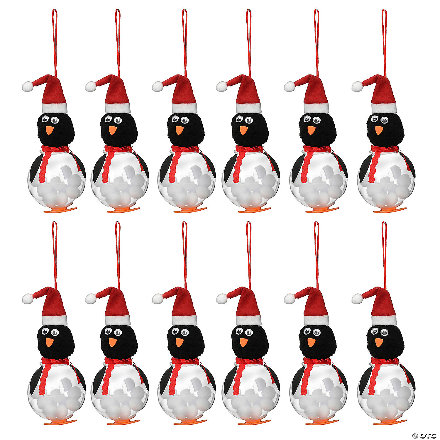 Penguin Bulb Christmas Ornament Craft Kit-12 Pack