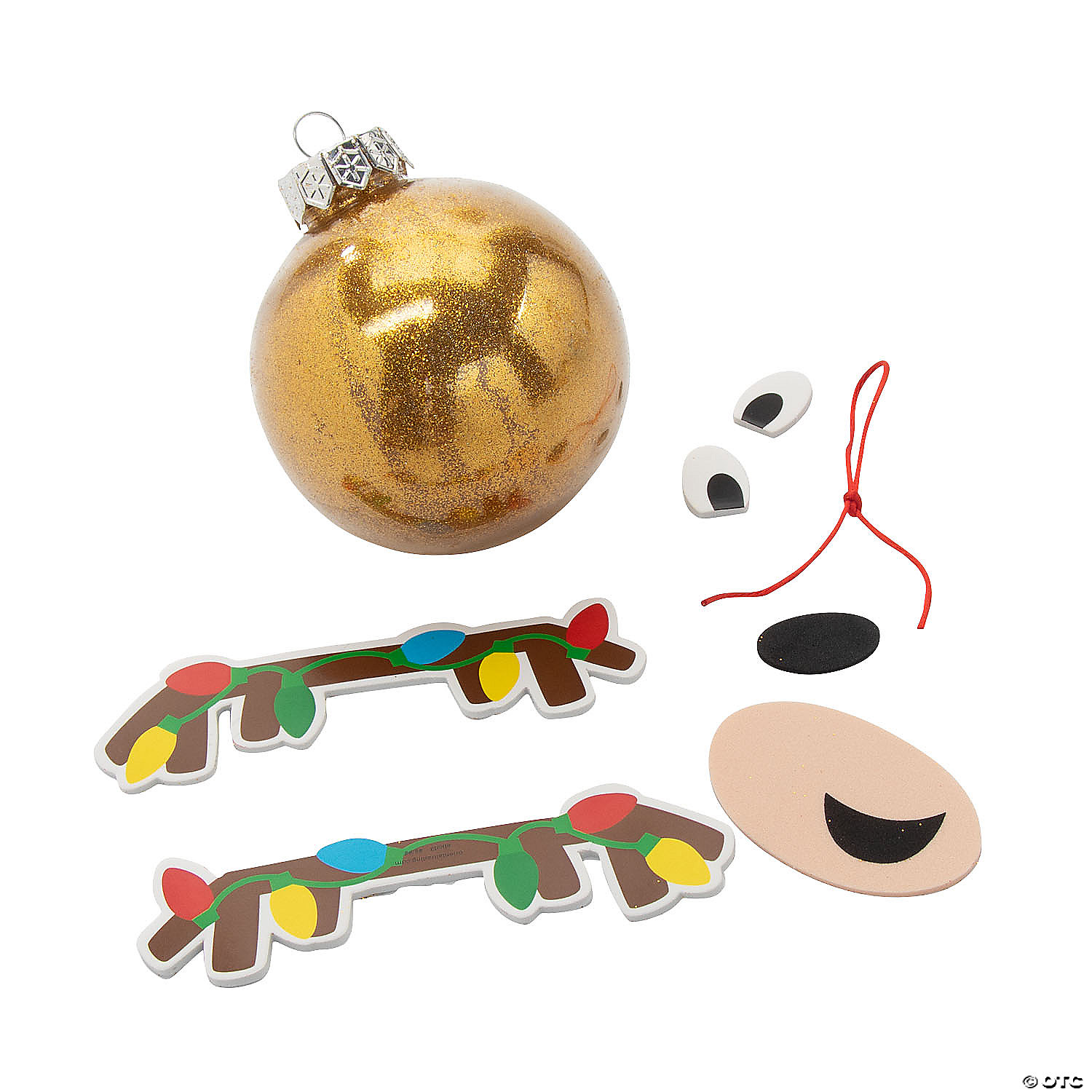 Reindeer Glitter Christmas Ornament Craft Kit-12Pk