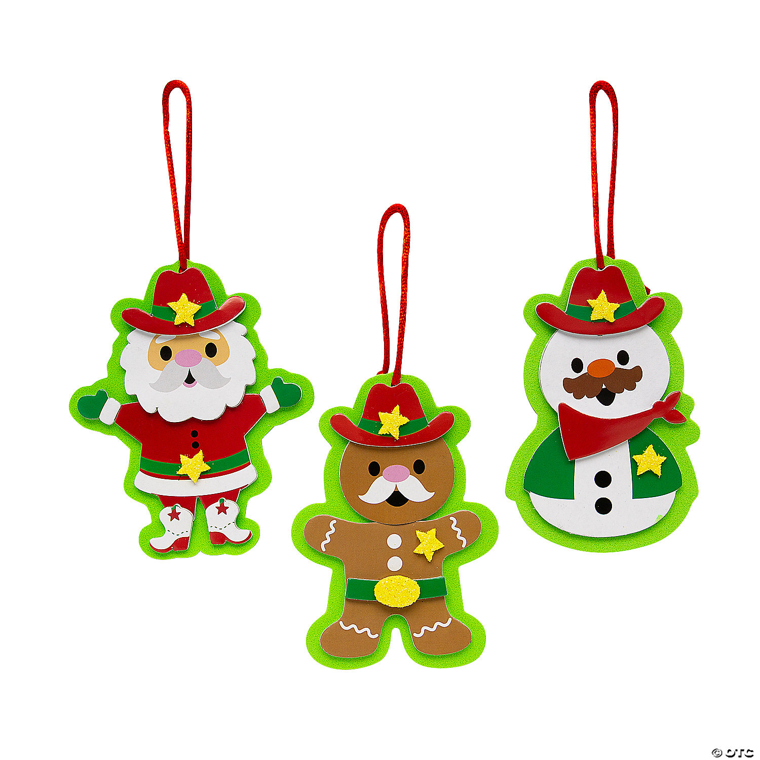 Christmas Cowboy Character Ornament Craft Kit - 12 Pack