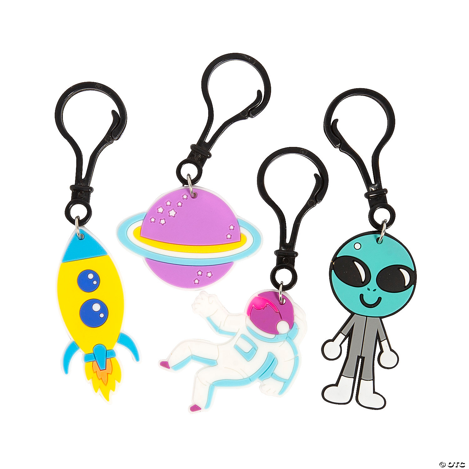 Outer Space Backpack Clip Keychains - 12Pk