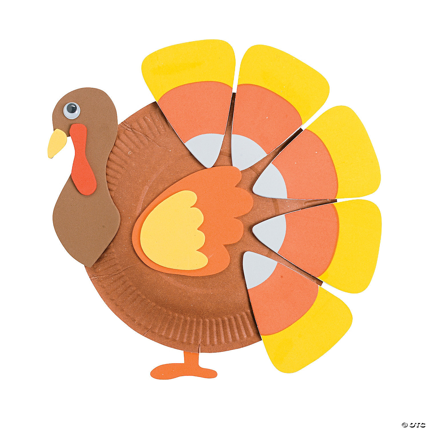 Thanksgivng Plate Candy Corn Turkey Craft Kits-12Pk