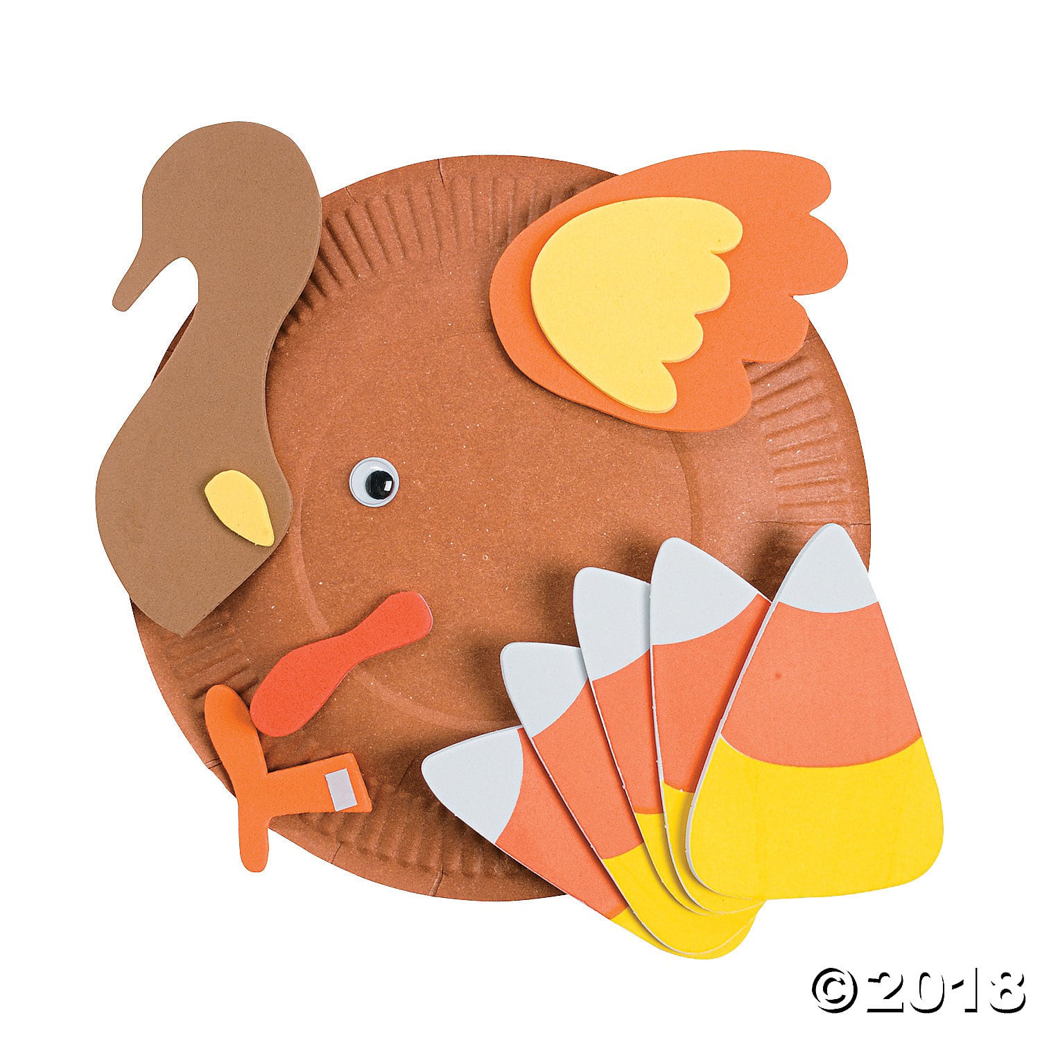Thanksgivng Plate Candy Corn Turkey Craft Kits-12Pk