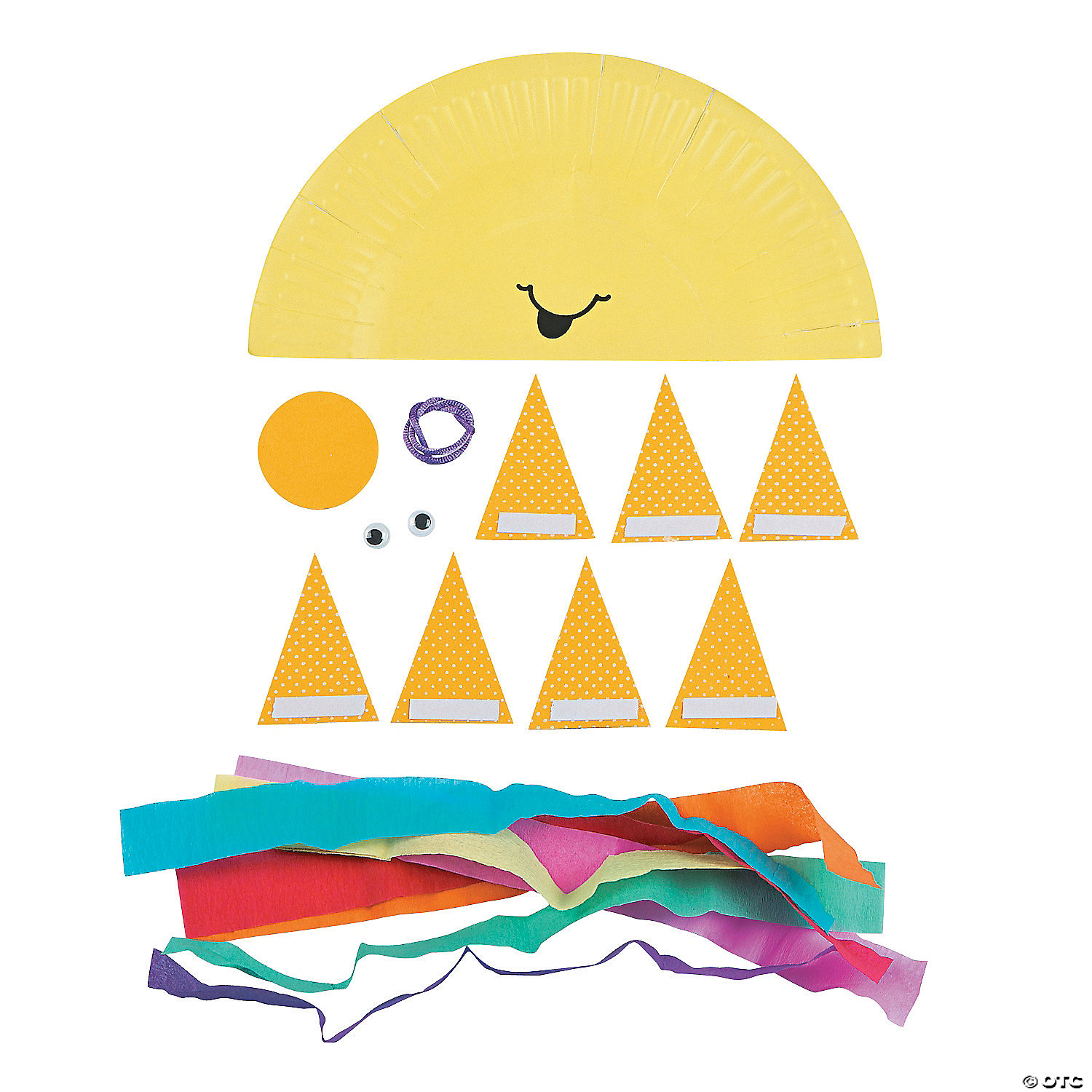 Paper Plate Sun & Rainbow Craft Kit-12Pk