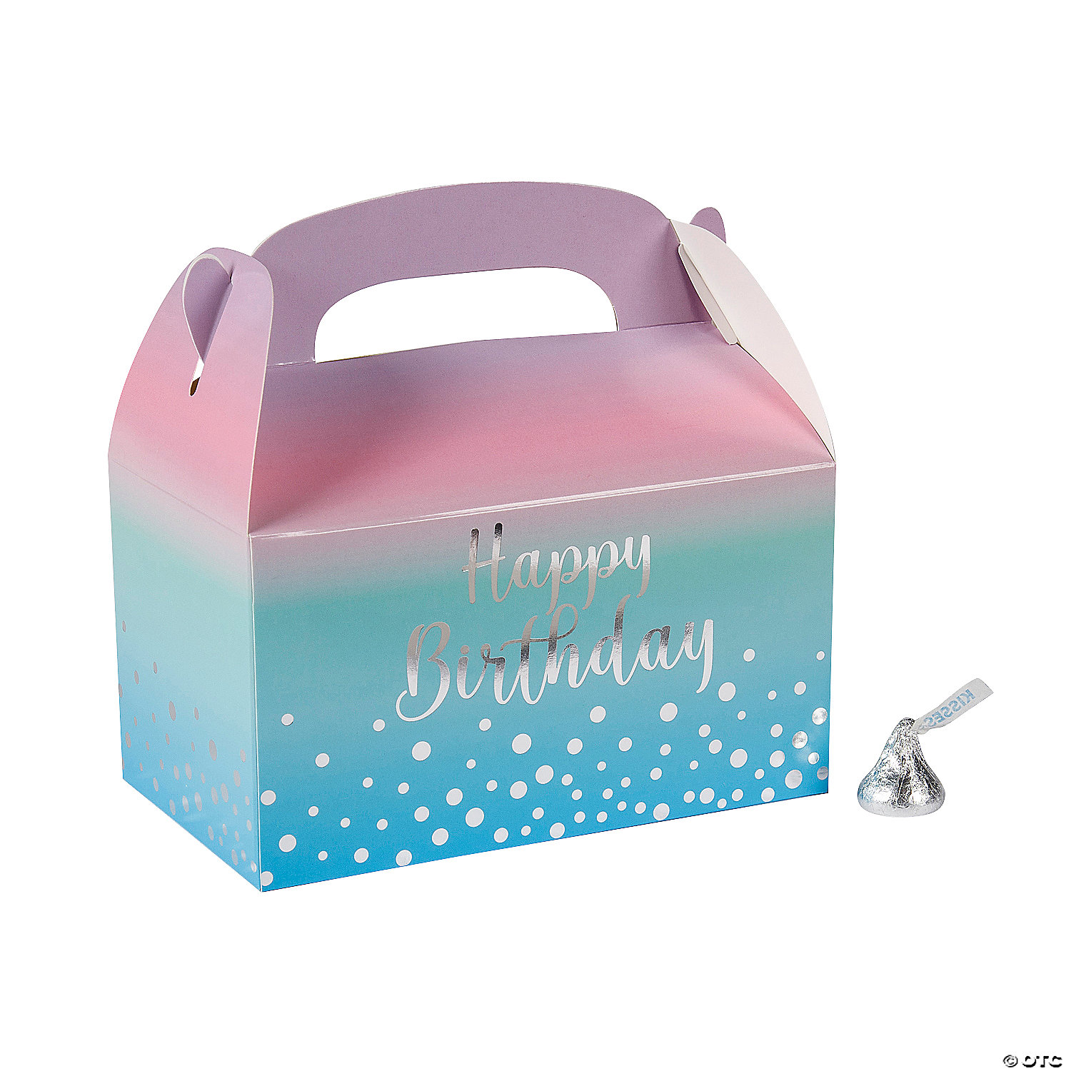 Pastel Ombre & Metallic Happy Birthday Favour Boxes - 12 Pack