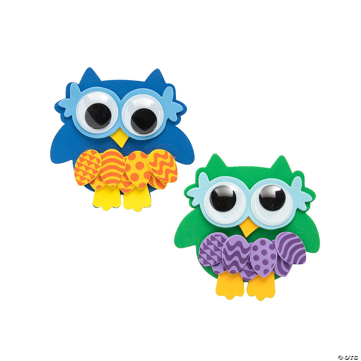 Patterned Owl Magnet Craft Kit - 12Pk