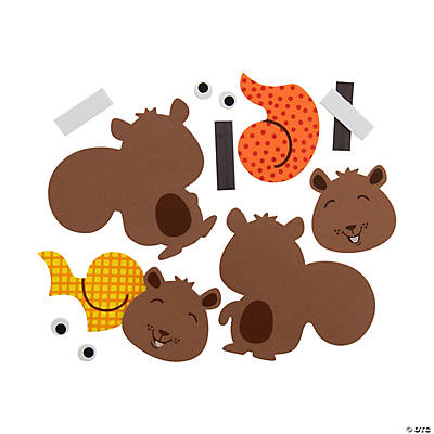Patterned Squirrel Craft Kit - 12 Pack