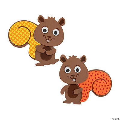 Patterned Squirrel Craft Kit - 12 Pack
