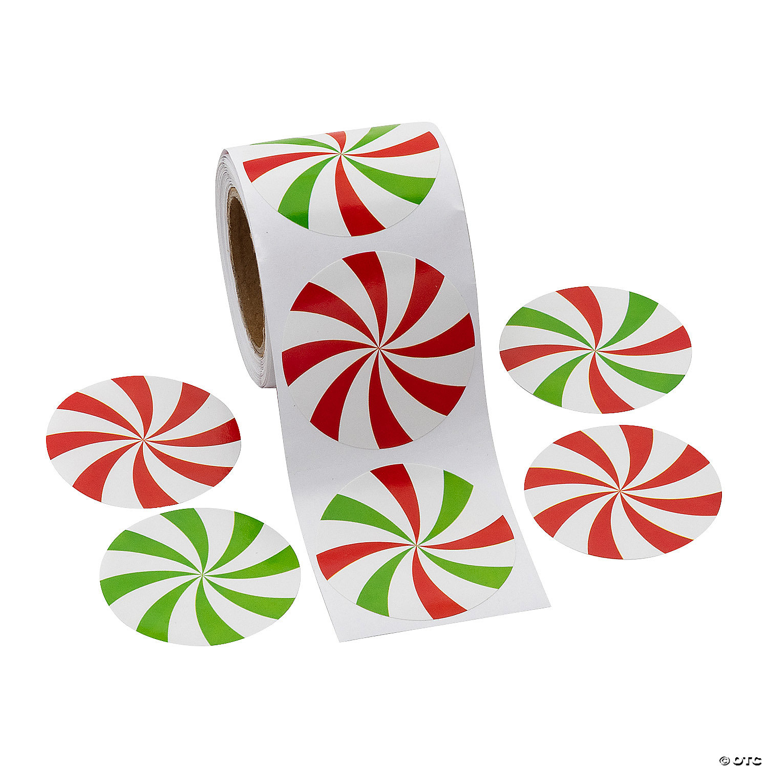 Peppermint Candy Sticker Roll - 100Pk