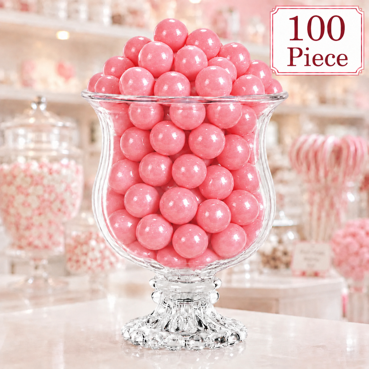Light Pink Tutti Frutti Large Gumballs -100 PK 2lbs