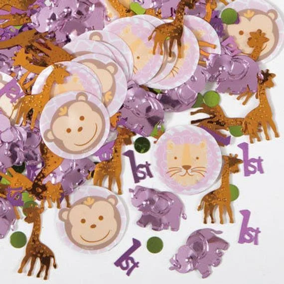 Pink Safari 1st Birthday Confetti