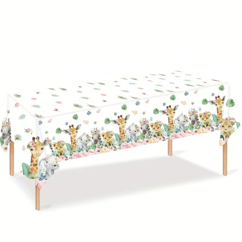 Pink Safari Plastic Tablecover