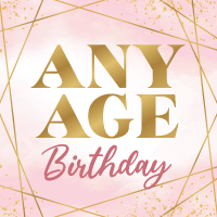 ANY Age Birthday Pink Watercolour