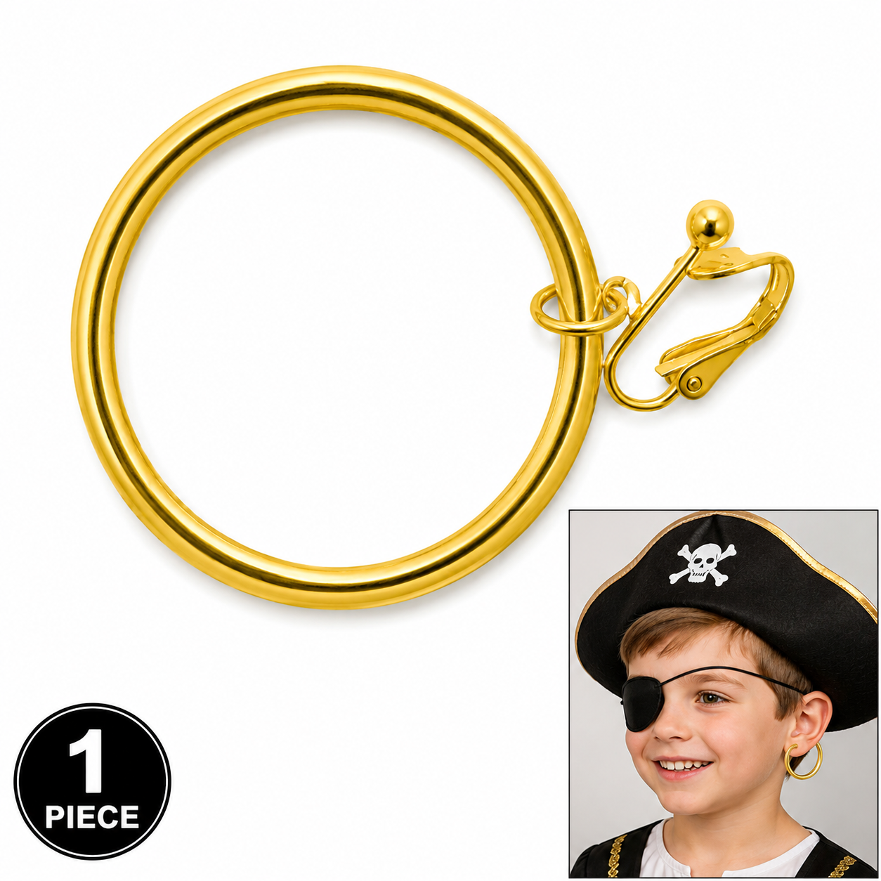 Pirate Dress-Up Gold Hoop Earring