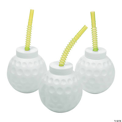 Golf Ball Molded 14 oz. Cups w/Lids 12 Pk