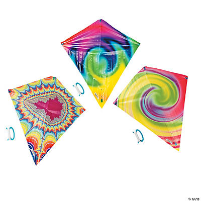 Tie Dyed 28 Inch Kites - 12 pack