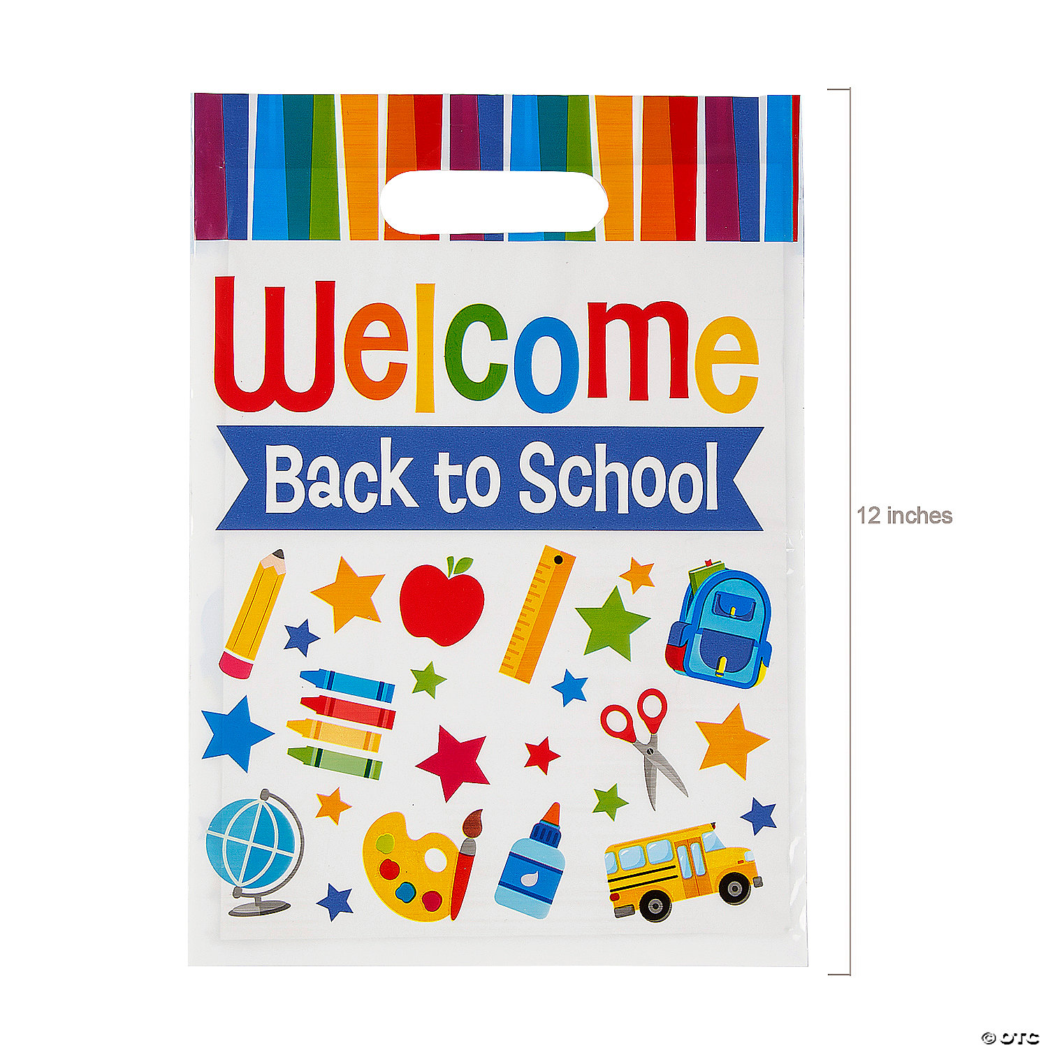 Welcome Back to School Plastic Treat Bags-12 Pack
