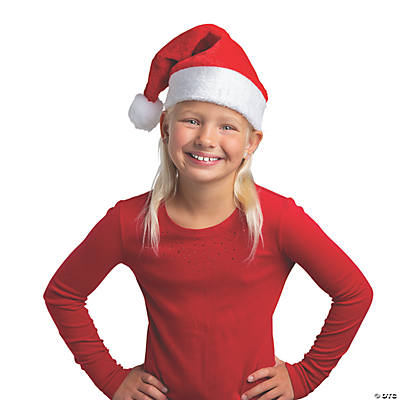 Plush Santa Hats - 12 Pack