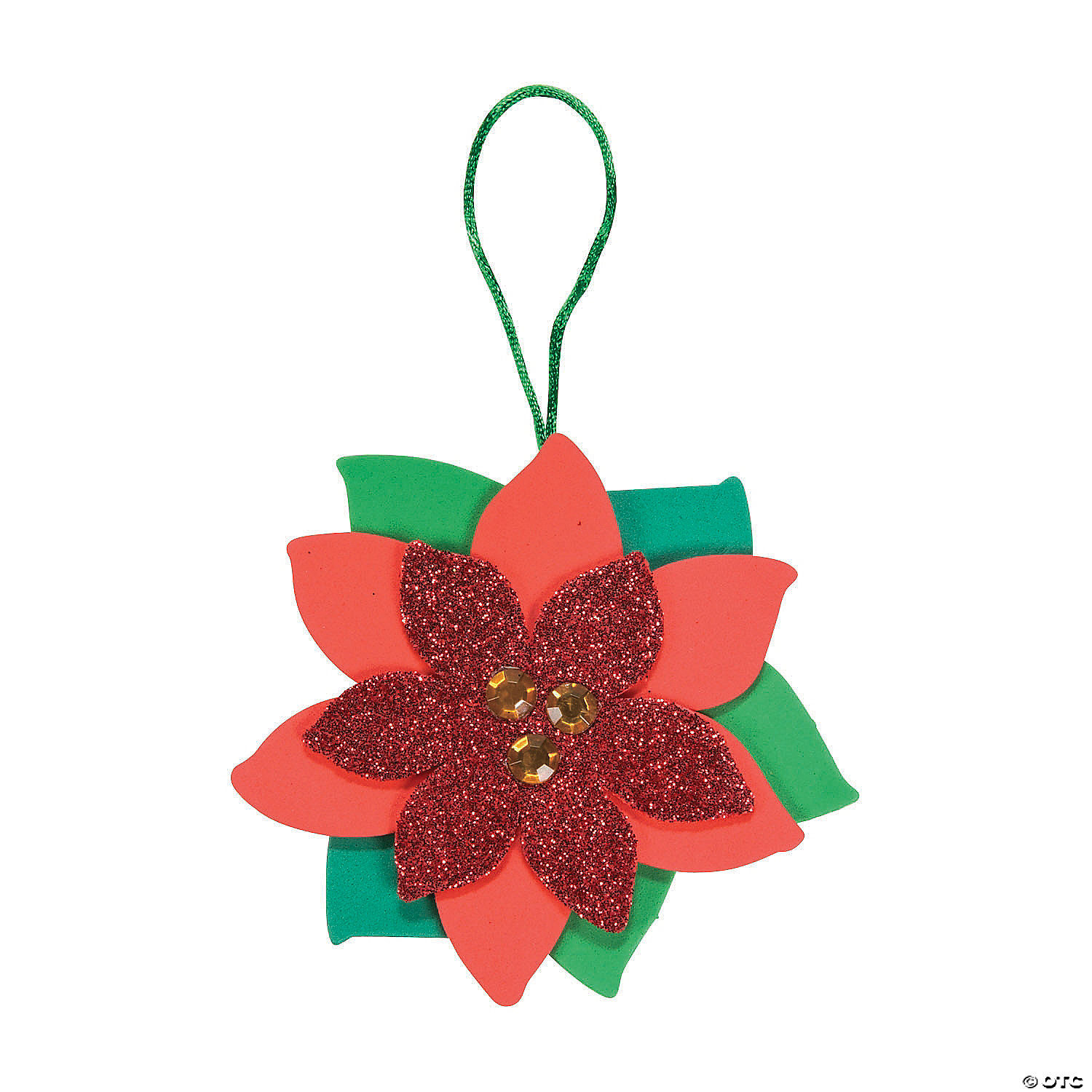 Poinsettia Ornament Craft Kits - 12 Pack